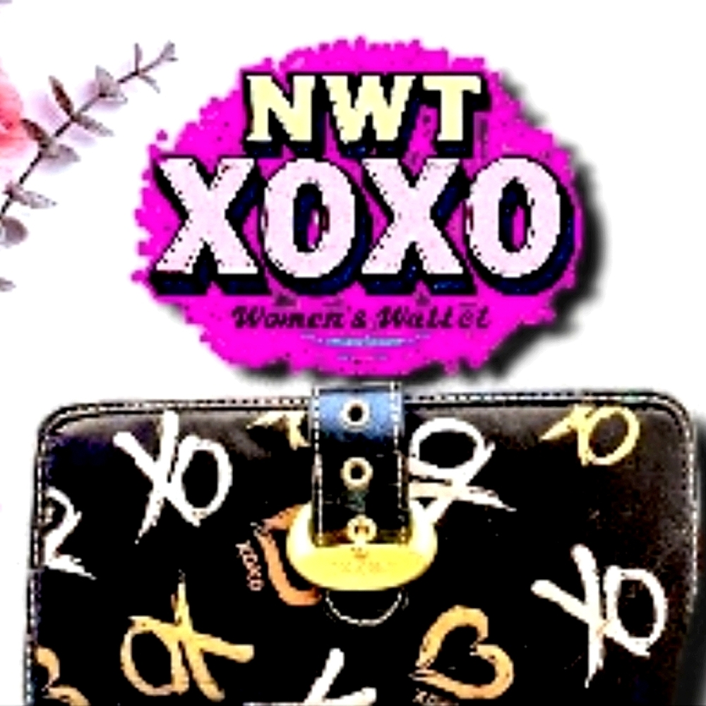 NWT XOXO Black and Gold Women's Bifold Wallet